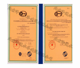 職業(yè)健康安全管理體系認證證書